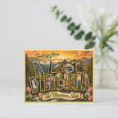 Altes West Virginia Gruß Von Postkarte (Stehend Vorderseite)