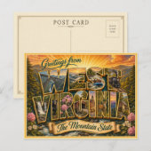 Altes West Virginia Gruß Von Postkarte (Vorne/Hinten)