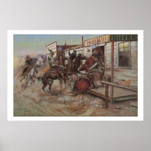 Altes Westen In Ohne Klopfen Kunst Druck Poster