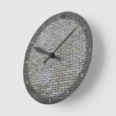 Altes Wetter, graue Schiefer-Dachziegel Runde Wanduhr (Winkel)