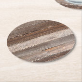 Altes Wetterholz Außenwand eines Bauernhauses Runder Pappuntersetzer (Angewinkelt)