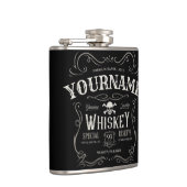 Altes Whiskey-Etikett Personalisierte Vintage Liqu Flachmann (Rechts)