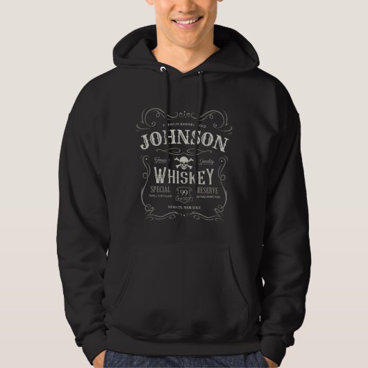Altes Whiskey-Etikett Personalisierte Vintage Liqu Hoodie (Vorderseite)