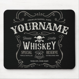 Altes Whiskey-Etikett Personalisierte Vintage Liqu Mousepad