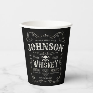 Altes Whiskey-Etikett Personalisierte Vintage Liqu Pappbecher