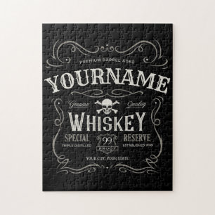 Altes Whiskey-Etikett Personalisierte Vintage Liqu Puzzle