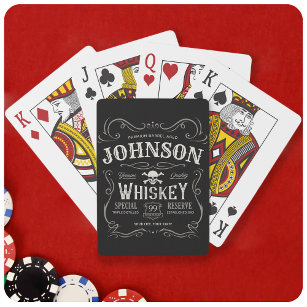 Altes Whiskey-Etikett Personalisierte Vintage Liqu Spielkarten