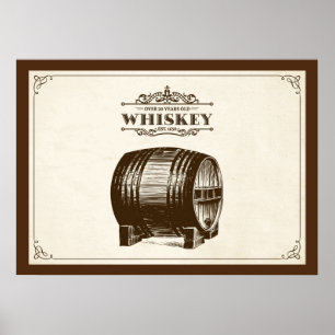 Altes Whiskeyfass-Plakat Poster