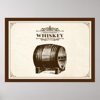 Altes Whiskeyfass-Plakat Poster