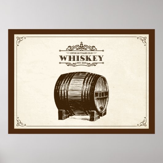 Altes Whiskeyfass-Plakat Poster (Vorne)