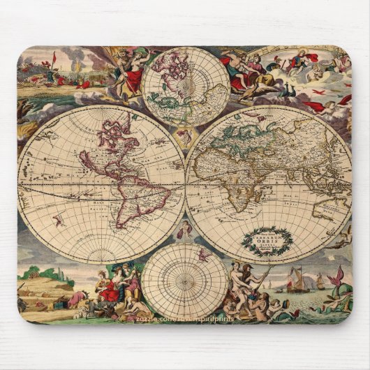 Altes World Map Designer-Geschenk Mousepad (Vorne)