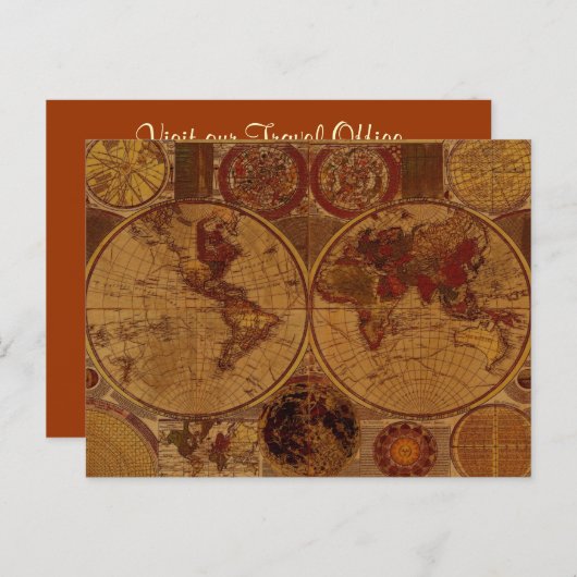 Altes World Map Designer-Geschenk Postkarte (Vorne/Hinten)