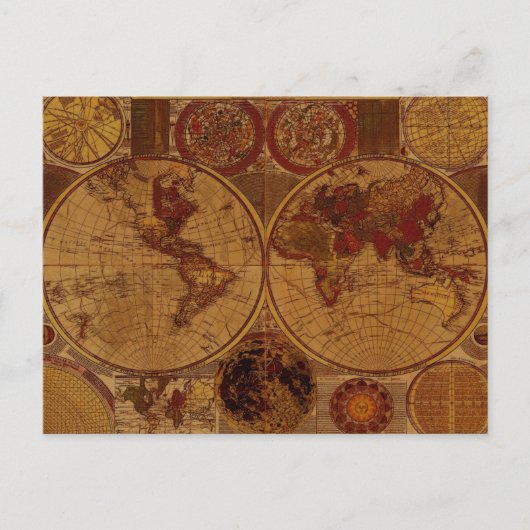 Altes World Map Designer-Geschenk Postkarte (Vorderseite)