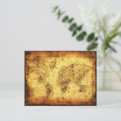 Altes World Map Designer-Geschenk Postkarte (Stehend Vorderseite)