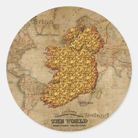 Altes World Map Designer-Geschenk Runder Aufkleber (Vorderseite)