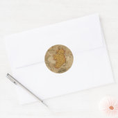 Altes World Map Designer-Geschenk Runder Aufkleber (Umschlag)