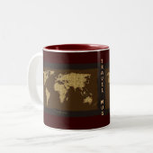 Altes World Map Designer-Geschenk Zweifarbige Tasse (Vorderseite Links)