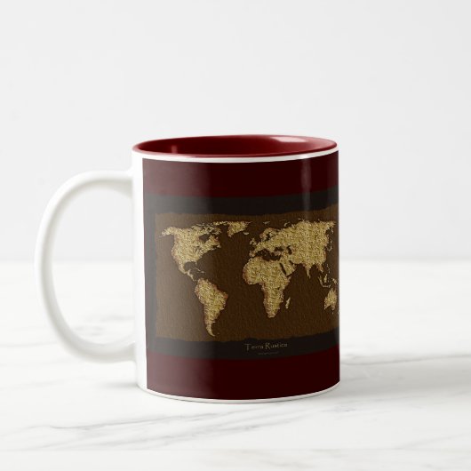 Altes World Map Designer-Geschenk Zweifarbige Tasse (Links)