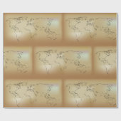 Altes World Map Wrapper Geschenkpapier (Flach)