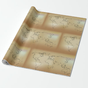 Altes World Map Wrapper Geschenkpapier