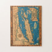 Altes Zeit-Long Island-Karten-Puzzlespiel Puzzle (Vertikal)