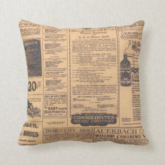 Altes Zeitungs-Seiten-Art-Kissen Kissen