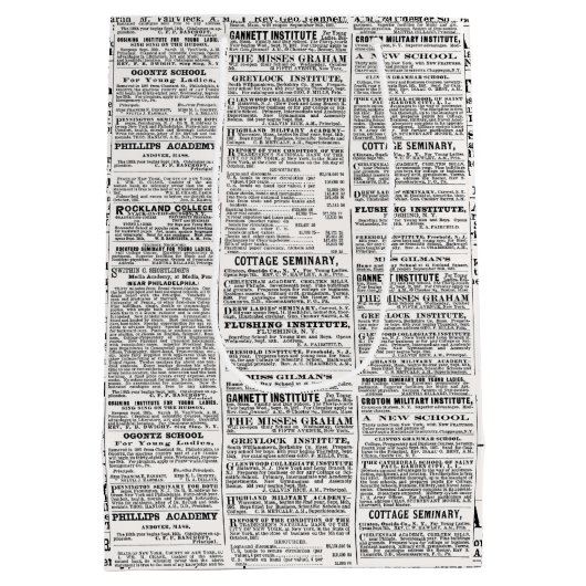 Altes Zeitungsdesign Mittlere Geschenktüte (Rückseite)