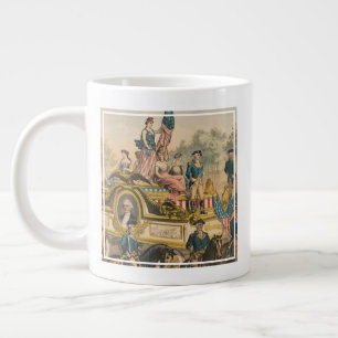 Altes Zirkusplakat mit Umzugsfloat Jumbo-Tasse