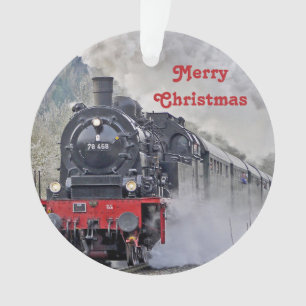 Altes Zug-Dampf-Lokomotiv-Foto Weihnachten Ornament