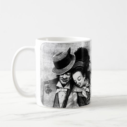 Altes Zusammentreffen Liebe Romantische Kunst Kaffeetasse (Links)