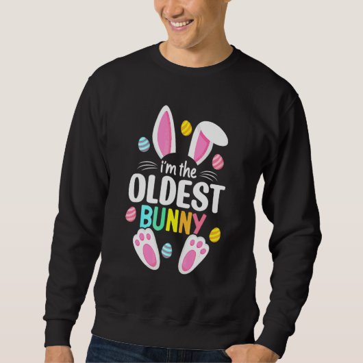 Älteste Osterfamilie Matching Outfit Rabbit Sweatshirt (Vorderseite)