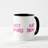 Älteste/r mit einzigem Kind durchgestrichen Tasse (VorderseiteRechts)