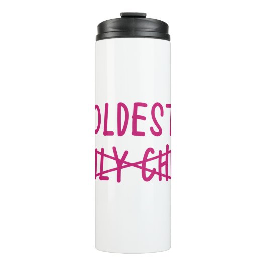 Älteste/r mit einzigem Kind durchgestrichen Thermosbecher (Vorderseite)