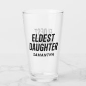 Älteste Tochter Trendleben einer Tochter lustig Glas (Rückseite)