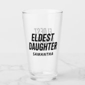 Älteste Tochter Trendleben einer Tochter lustig Glas (Vorderseite)