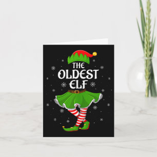 Ältester Elf Weihnachten Familie Mädchen Frauen El Karte