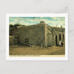 Ältestes Haus in Amerika, Santa Fe New Mexico Postkarte