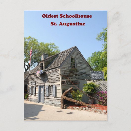 ältestes Holzschulhaus Postkarte (Vorderseite)