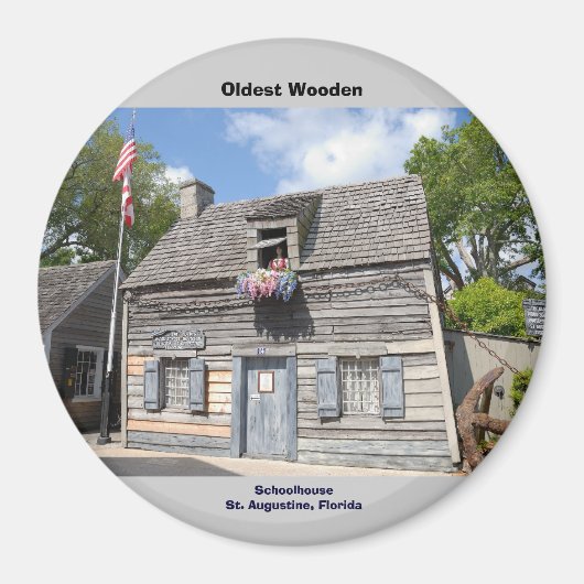 Ältestes Holzschulhaus St. Augustine Magnet (Vorne)