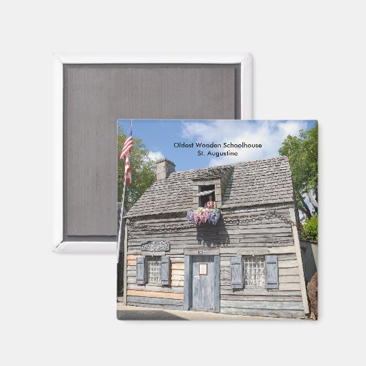 Ältestes Holzschulhaus St. Augustine Magnet (Vorderseite/Rückseite)