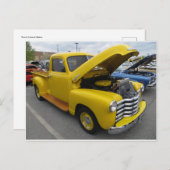 Altgelber LKW Postkarte (Vorne/Hinten)