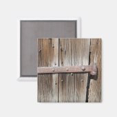 Altgewebtes Holz und rostes Metall Magnet (Vorderseite/Rückseite)