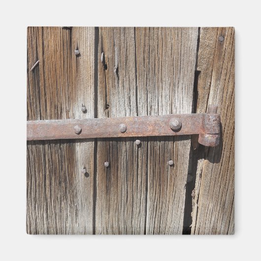 Altgewebtes Holz und rostes Metall Magnet (Vorne)