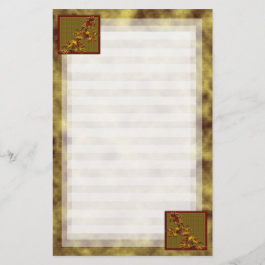 Altgold-Drache Briefpapier (Vorderseite)