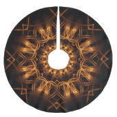 Altgold-kupferner Medaillon-Baum-Rock Polyester Weihnachtsbaumdecke (Vorderseite)