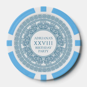 Altgriechenland-Party mit blauem Muster Pokerchips