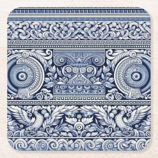 Altgriechisch Rechteckiger Pappuntersetzer (Vorderseite)