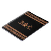 Altgriechische Art-schwarzes und orange Notizblock (Linke Seite)