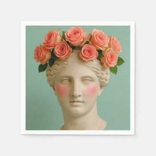 Altgriechische Blumen Servietten. Serviette (Vorderseite)