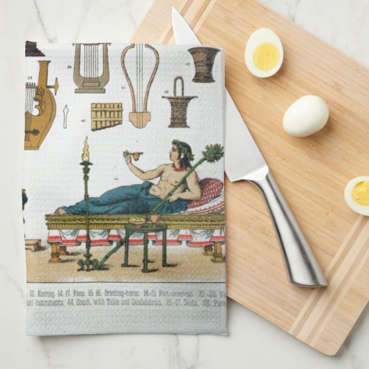 Altgriechische Geschirrtuch (Viertel Falte)